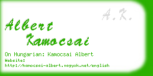 albert kamocsai business card